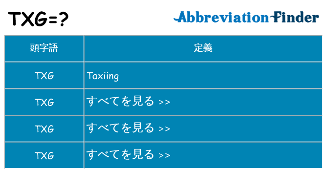 txg は何の略します。