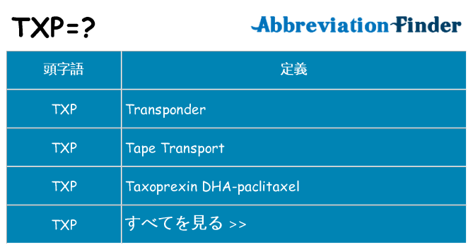 txp は何の略します。