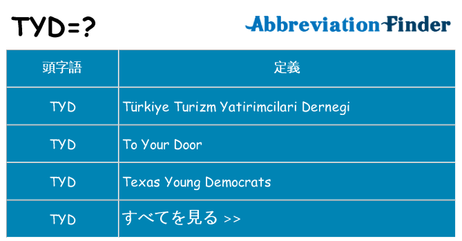 tyd は何の略します。