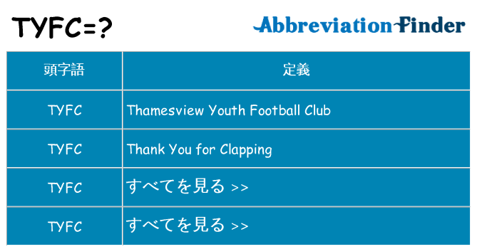 tyfc は何の略します。
