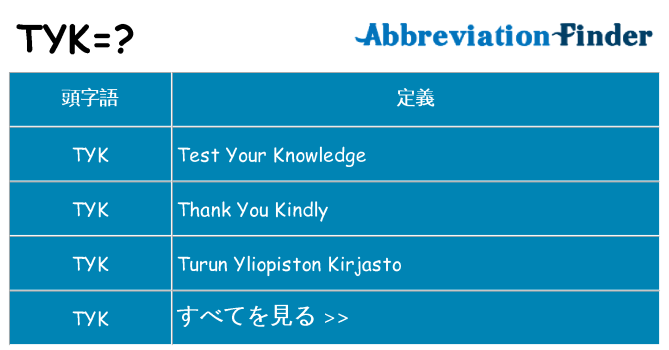 tyk は何の略します。