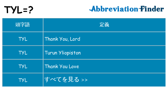 tyl は何の略します。