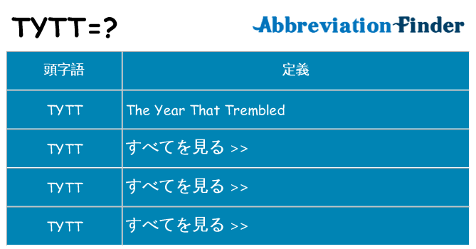 tytt は何の略します。