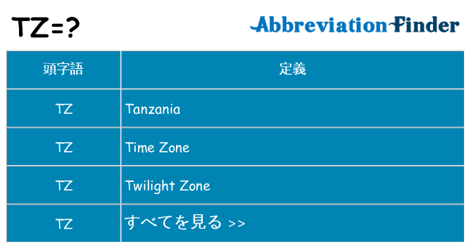 tz は何の略します。