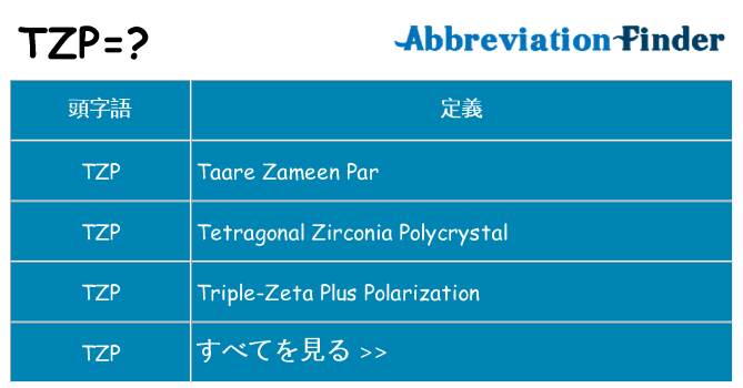 tzp は何の略します。
