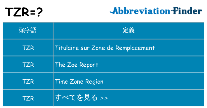 tzr は何の略します。