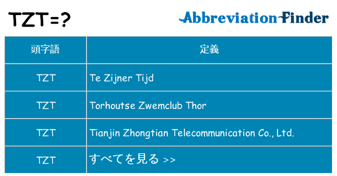 tzt は何の略します。