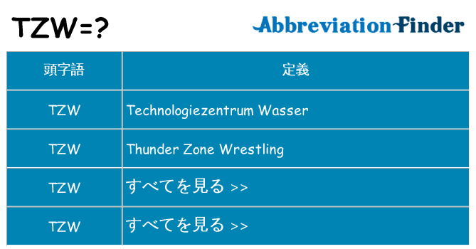 tzw は何の略します。