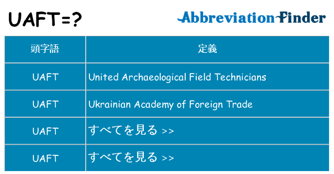 uaft は何の略します。