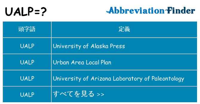 ualp は何の略します。