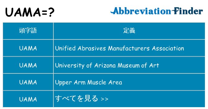 uama は何の略します。