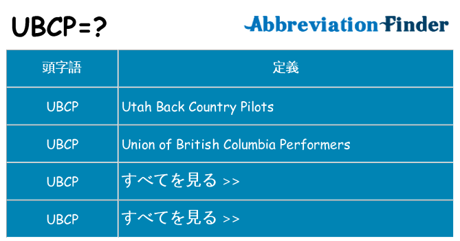 ubcp は何の略します。