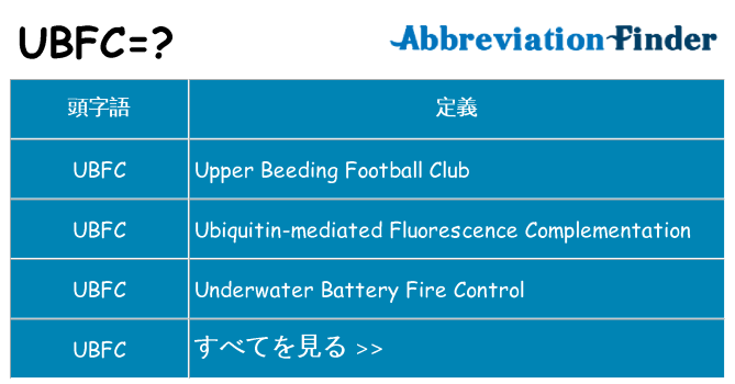 ubfc は何の略します。