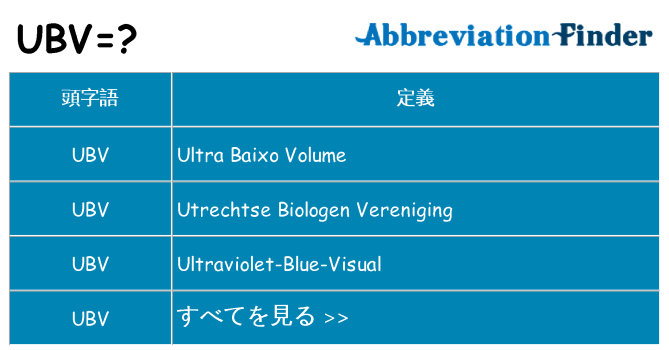 ubv は何の略します。