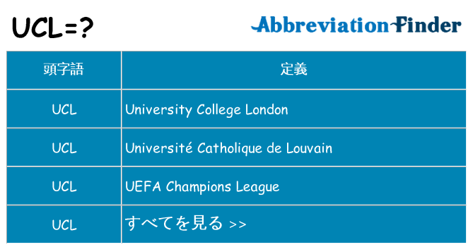 ucl は何の略します。