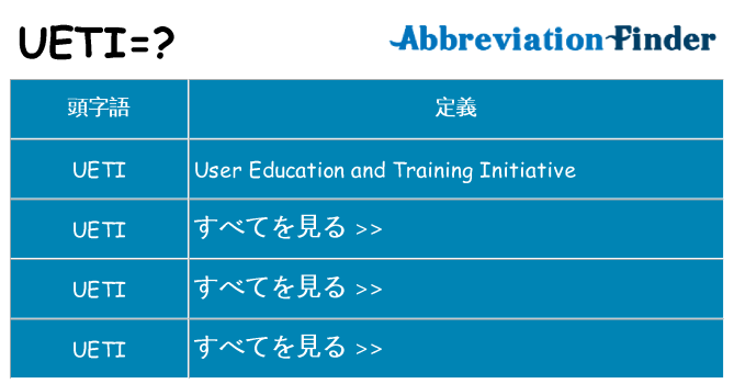 ueti は何の略します。