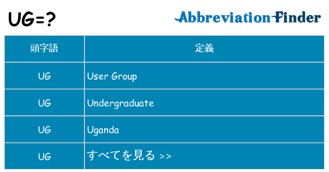 ug は何の略します。