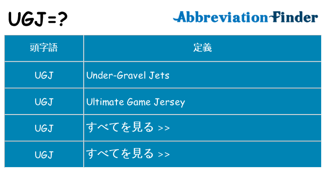 ugj は何の略します。