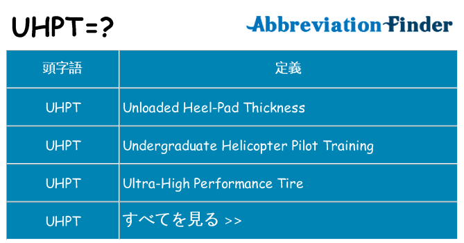 uhpt は何の略します。