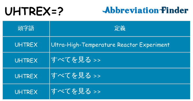 uhtrex は何の略します。