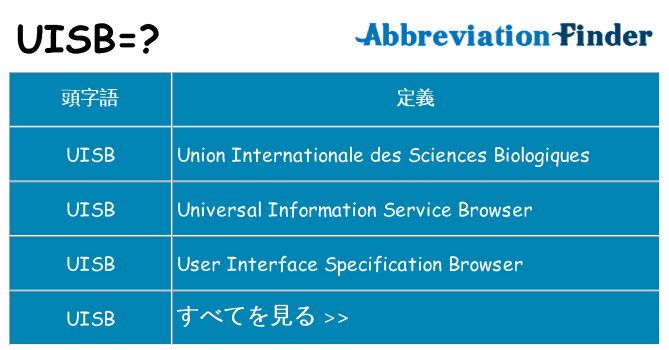uisb は何の略します。