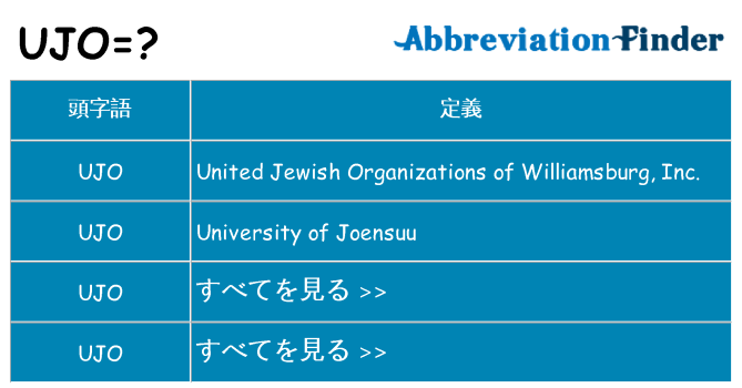 ujo は何の略します。