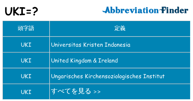 uki は何の略します。
