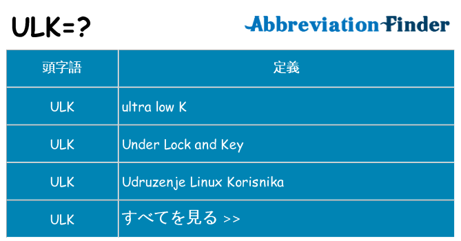 ulk は何の略します。