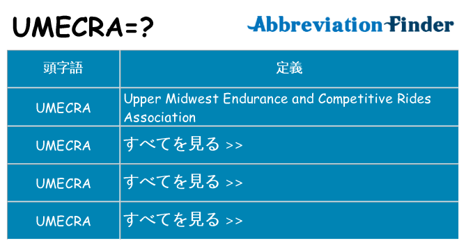 umecra は何の略します。