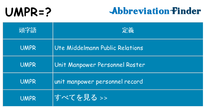 umpr は何の略します。