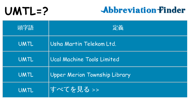umtl は何の略します。