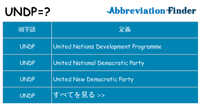 undp は何の略します。