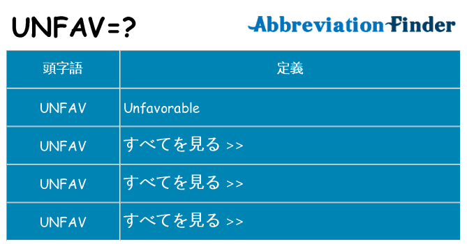 unfav は何の略します。