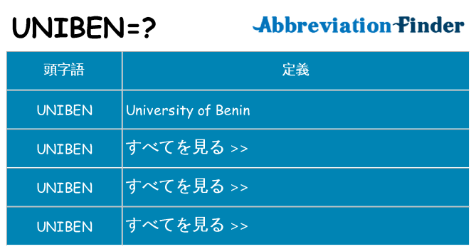 uniben は何の略します。