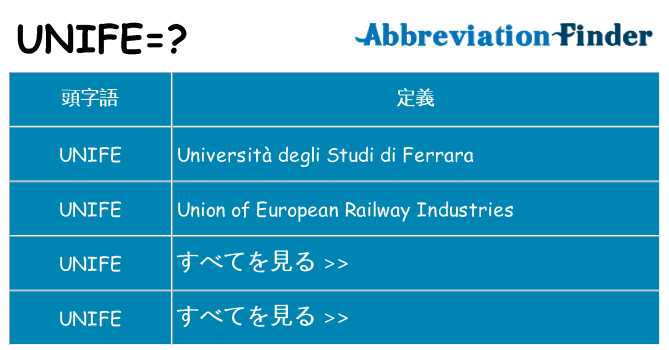 unife は何の略します。