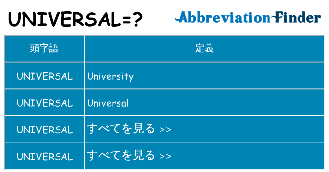 universal は何の略します。
