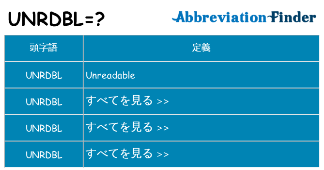 unrdbl は何の略します。