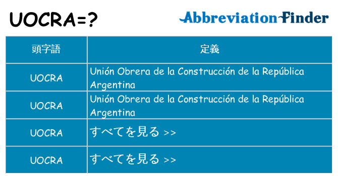 uocra は何の略します。