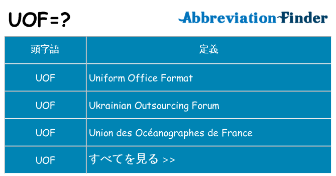 uof は何の略します。