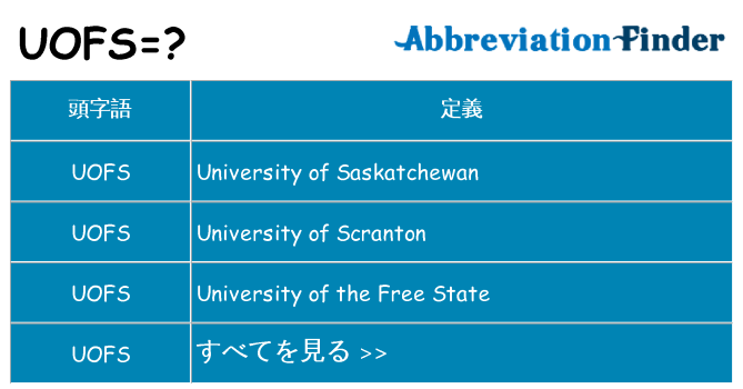 uofs は何の略します。