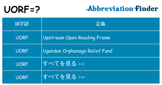 uorf は何の略します。
