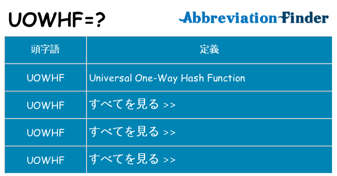 uowhf は何の略します。