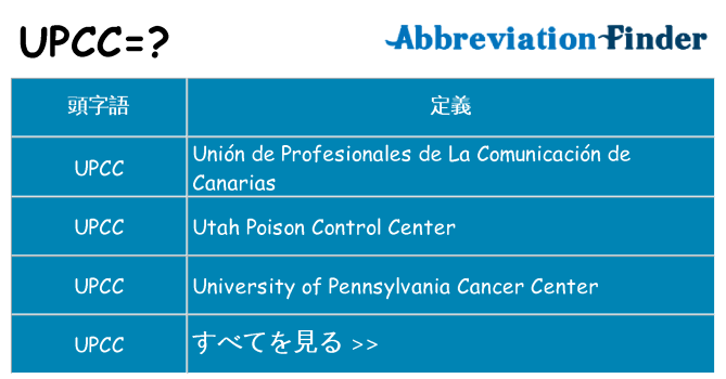 upcc は何の略します。