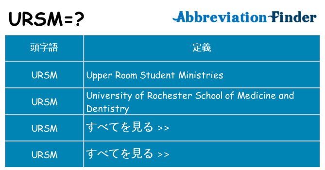 ursm は何の略します。