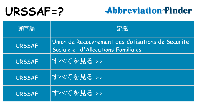 urssaf は何の略します。
