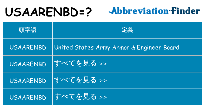 usaarenbd は何の略します。
