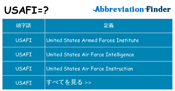 usafi は何の略します。