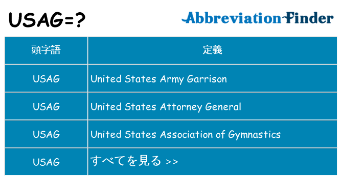 usag は何の略します。