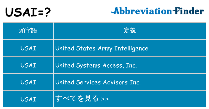 usai は何の略します。