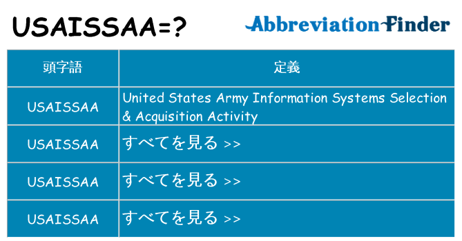 usaissaa は何の略します。